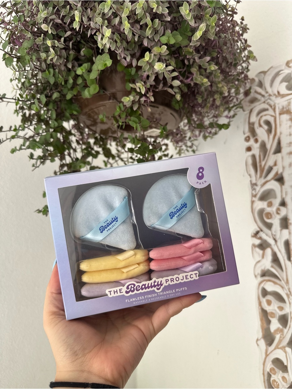 NWT TBP Triangle Makeup Puffs - Pastel Blue, Pink, Yellow, Lilac (8 Pack)